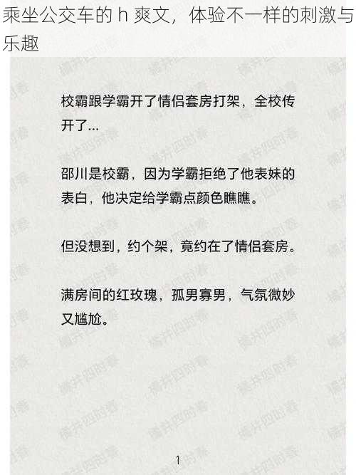 乘坐公交车的 h 爽文，体验不一样的刺激与乐趣